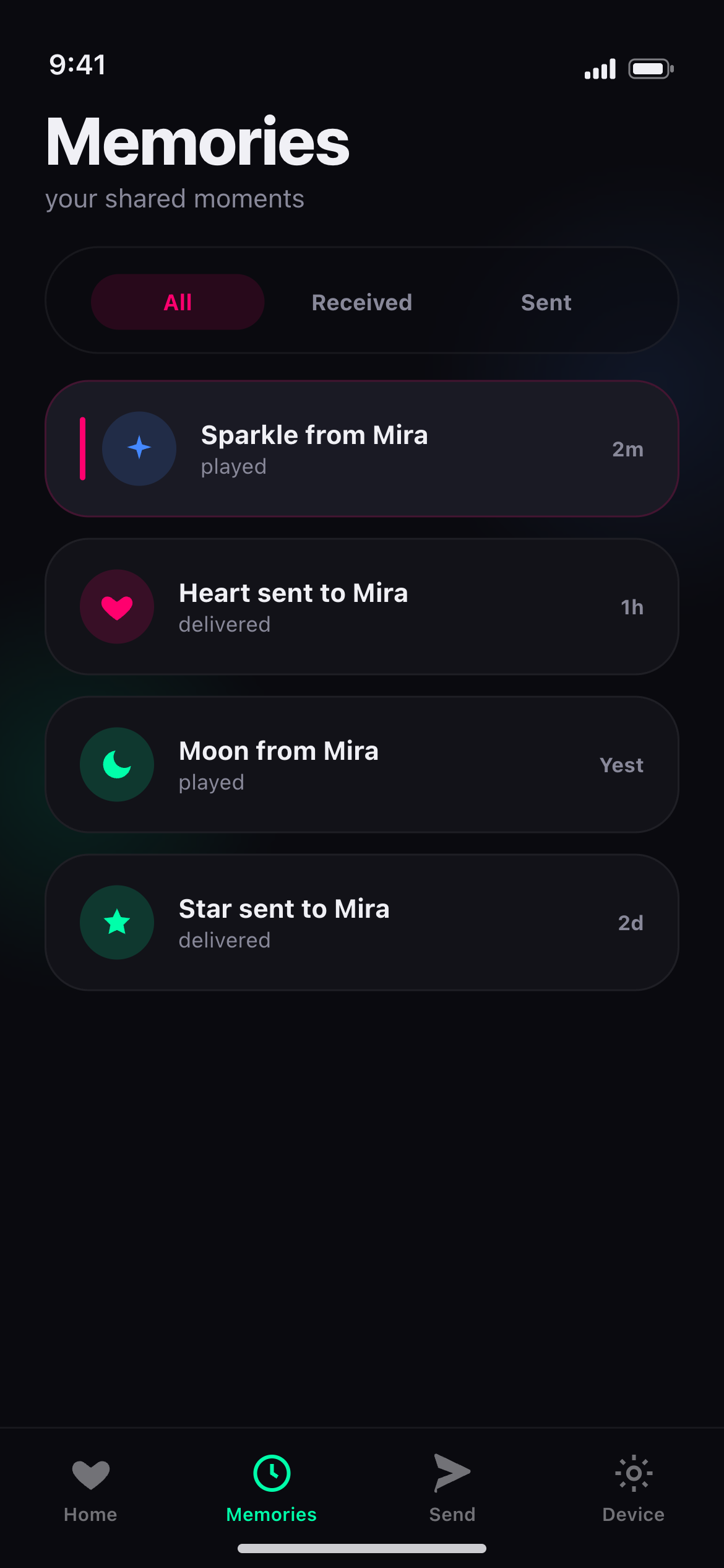 Memories — your shared moments